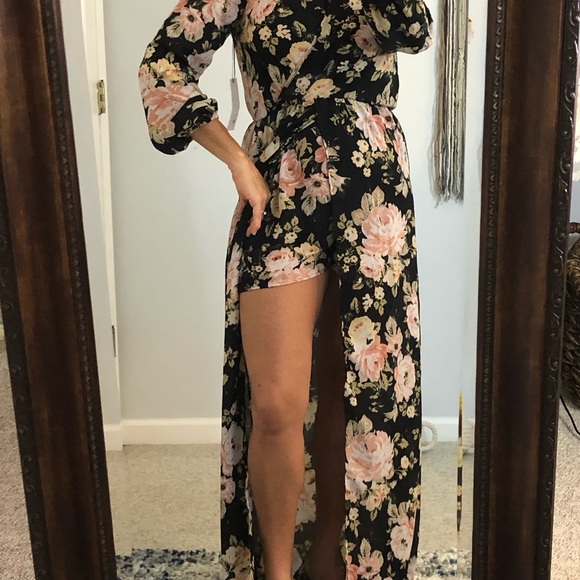 Sage the Label Floral Romper Maxi Dress NWT Medium - Picture 12 of 16